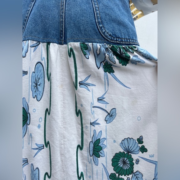 VTG Denim and Floral Cropped Two Piece Skirt Set - Picture 12 of 15